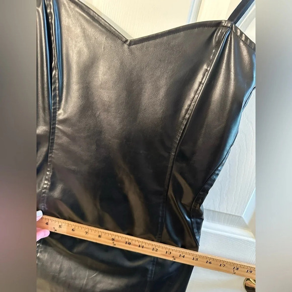 ADELE FADO 6 ITALIAN Faux Leather Corset Dress Sweetheart Neck Back Cut Out SEXY - Picture 11 of 11